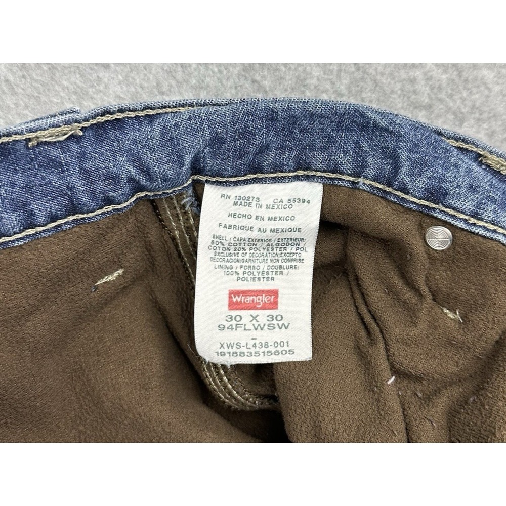 Wrangler Men's Lined 7 Pocket Jeans Size 30x30 - Picture 9 of 10